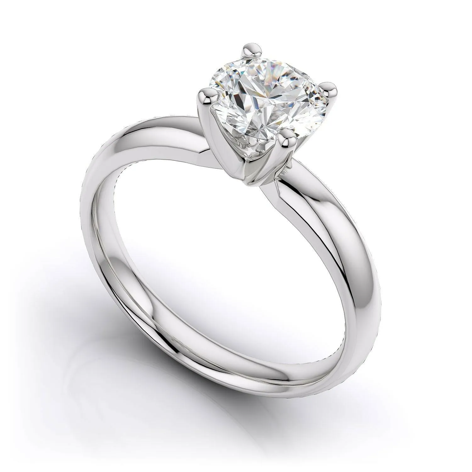 0.50 Carat Diamond Solitaire Engagement Ring F I2 Appraised Natural Round Cut