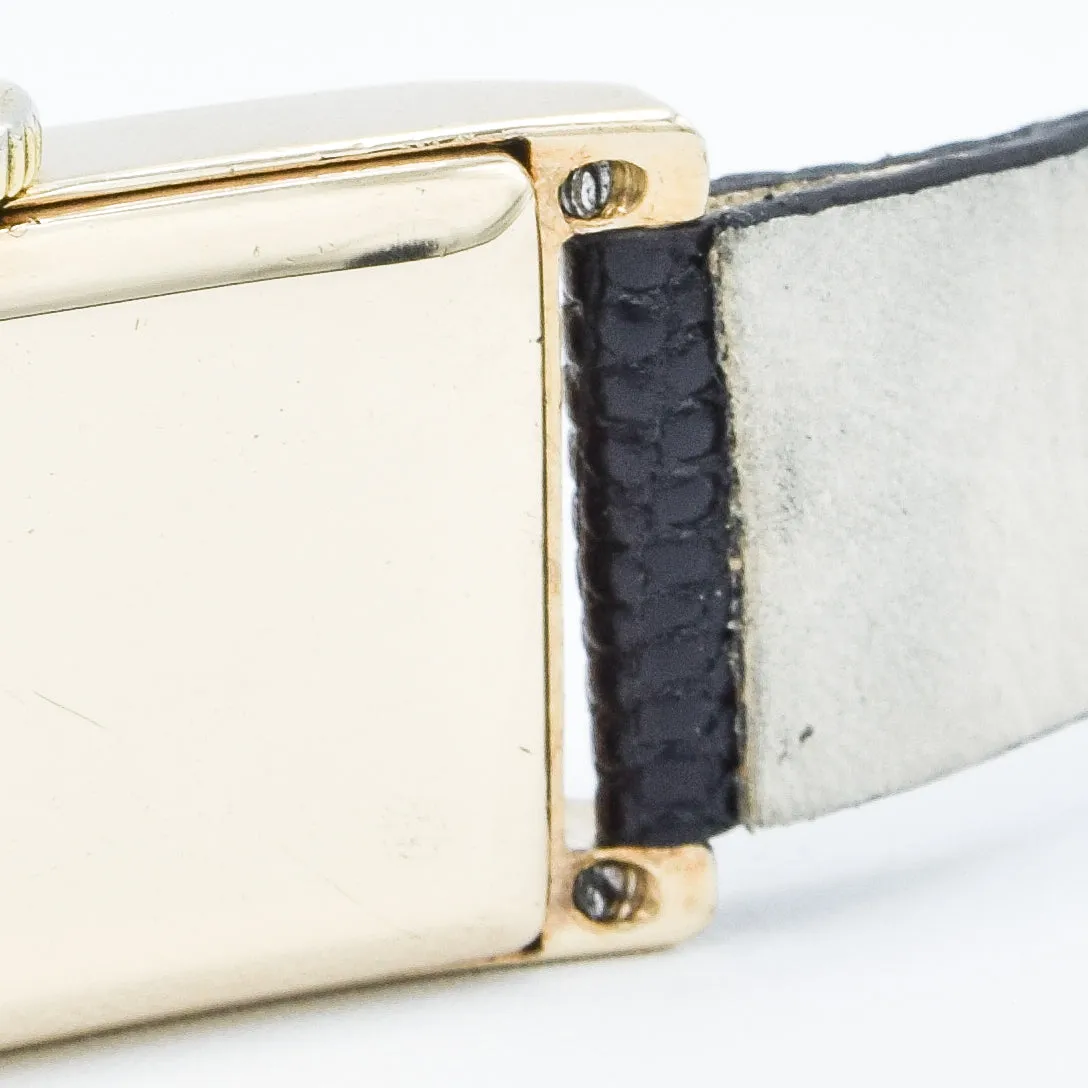 1937 Cyma Rectangular Early Waterproof Patent Deco Wristwatch with Arabic Dial in 9ct Gold