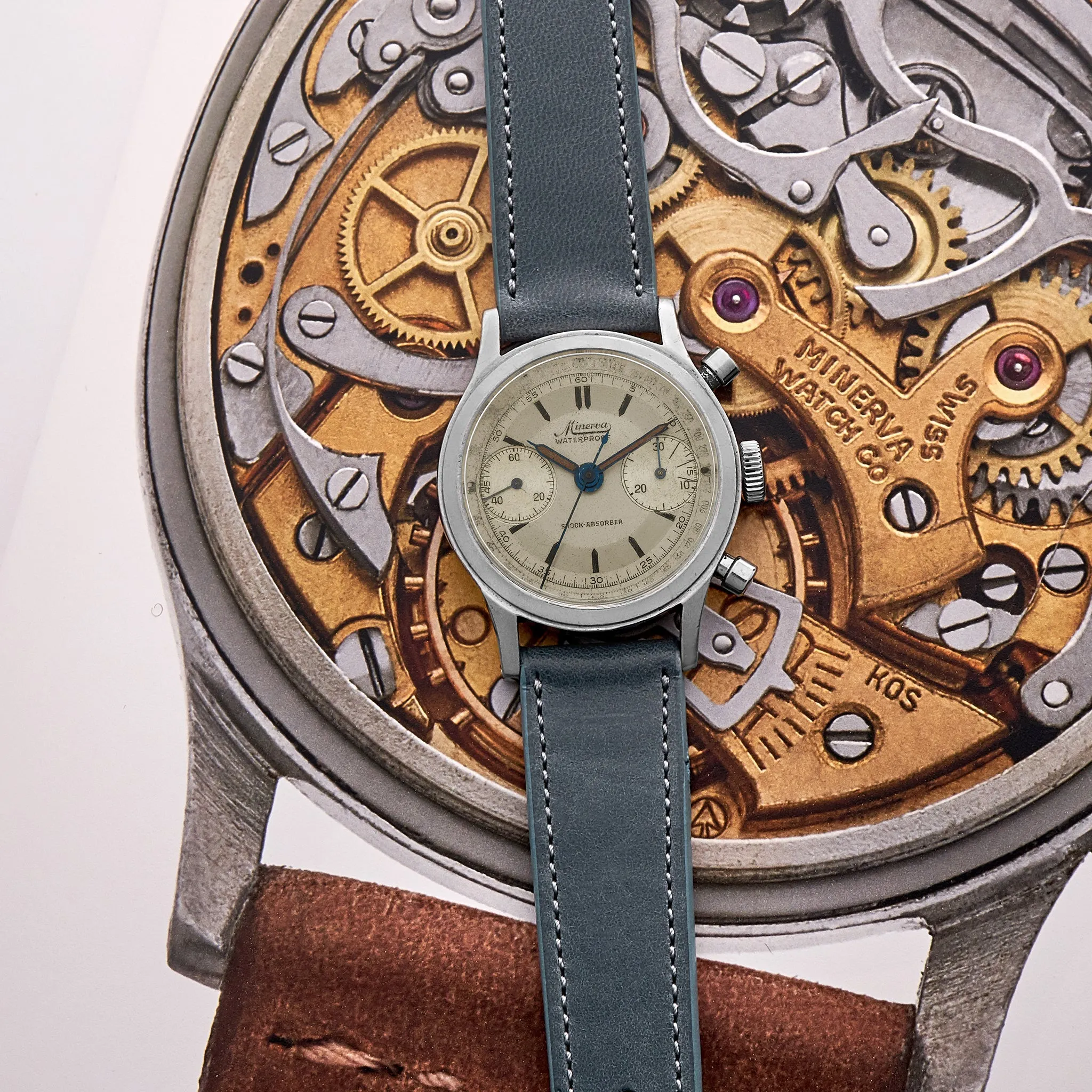 1940s Minerva Chronograph Ref. 1335 With Two-Tone Dial