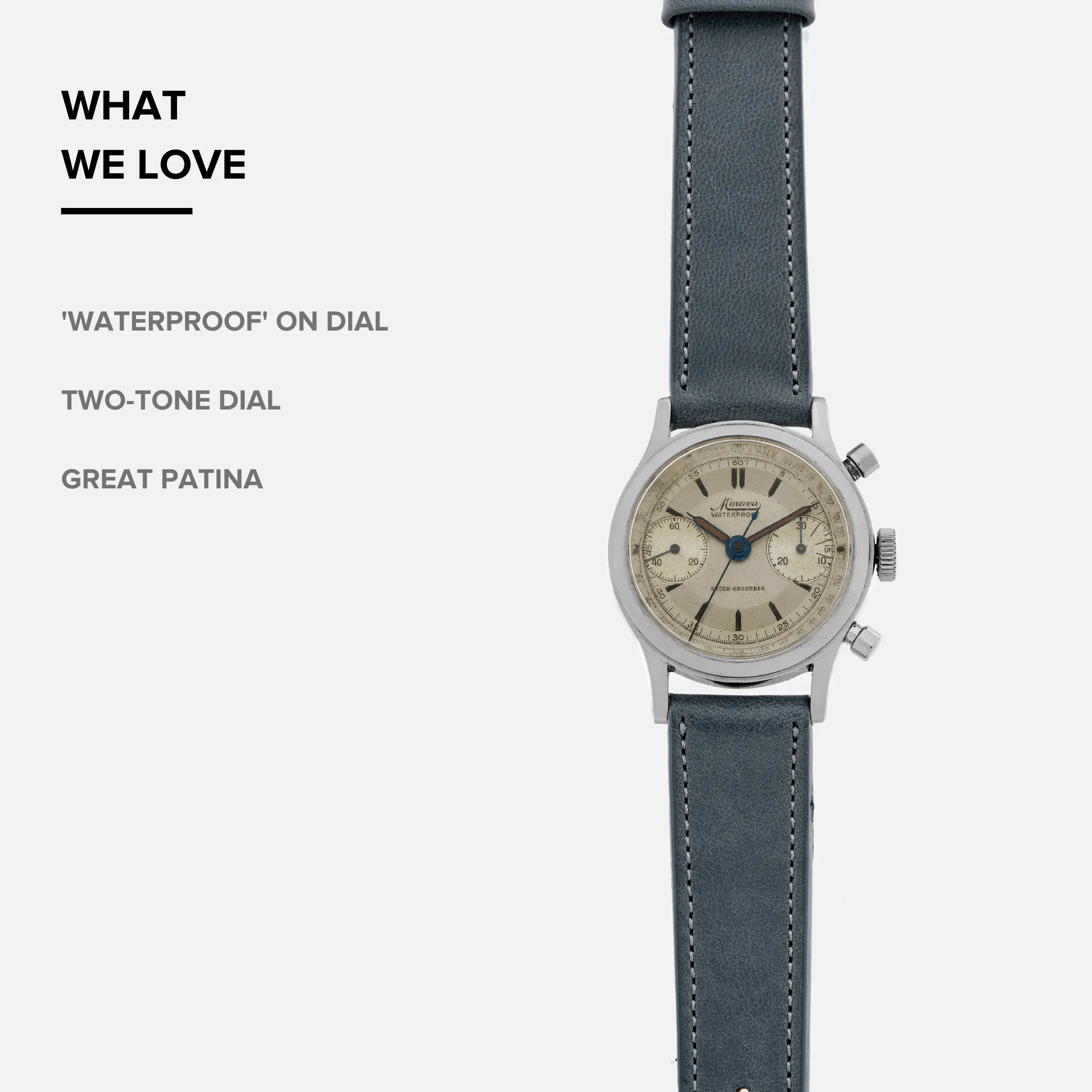 1940s Minerva Chronograph Ref. 1335 With Two-Tone Dial