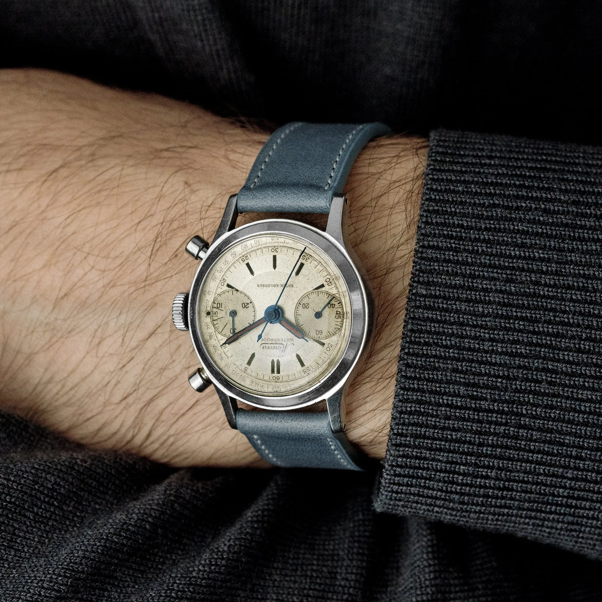 1940s Minerva Chronograph Ref. 1335 With Two-Tone Dial