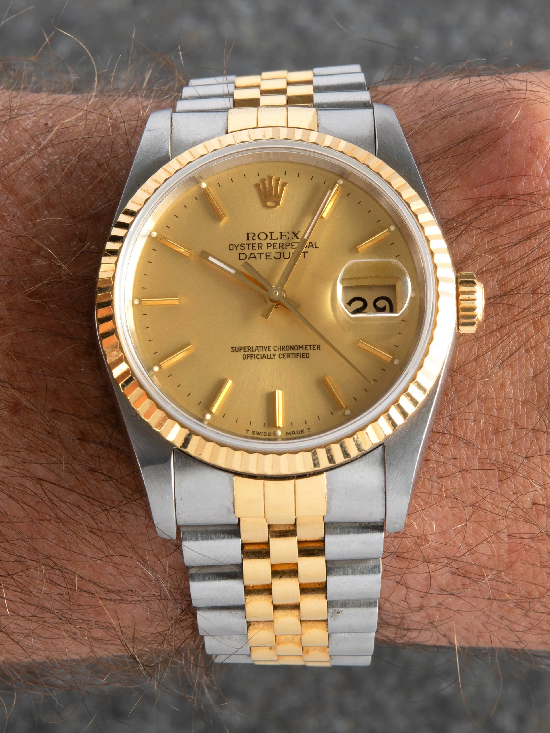 1988 Rolex Two-Tone Datejust (Ref. 16233) Champagne Dial W/ Box & Papers