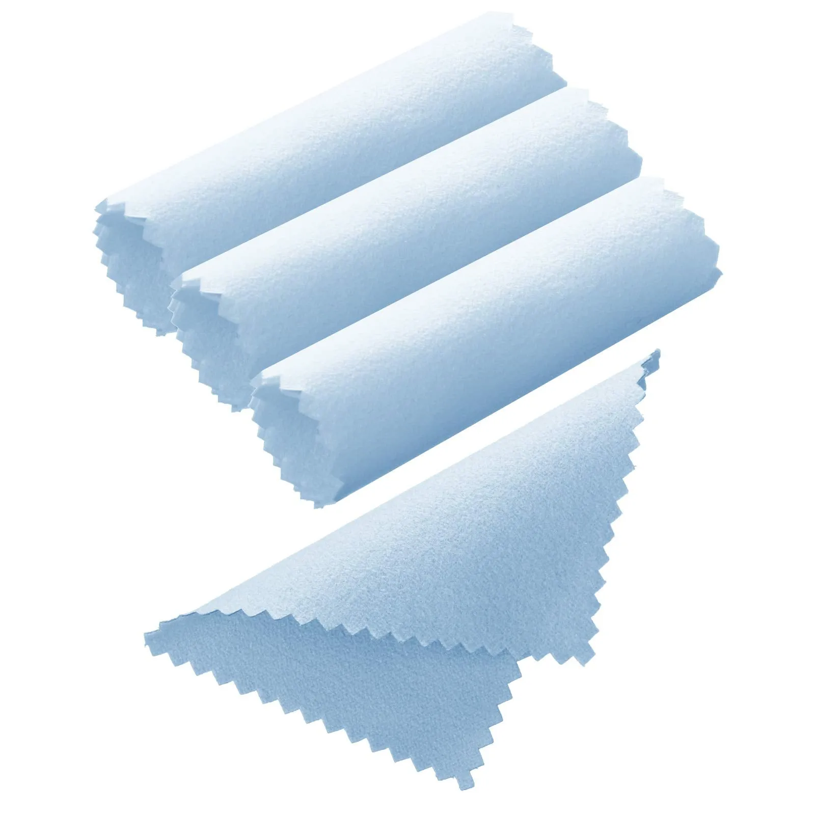 200 Pieces Jewelry Cleaning Cloth Double-Sided Polishing Cloths Glasses Cleaning Cloths for Gold Silver and Platinum Jewelry Watch Coins Glasses, 2.36 x 3.15 Inch (Light Blue) Light Blue