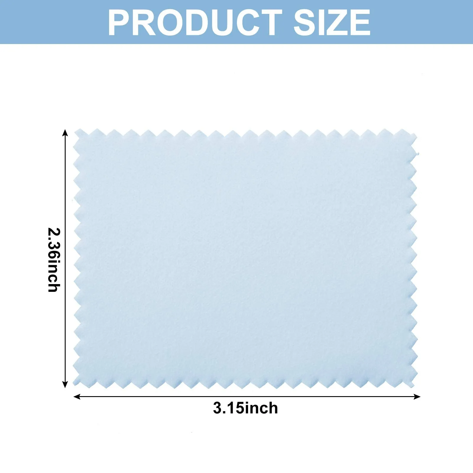 200 Pieces Jewelry Cleaning Cloth Double-Sided Polishing Cloths Glasses Cleaning Cloths for Gold Silver and Platinum Jewelry Watch Coins Glasses, 2.36 x 3.15 Inch (Light Blue) Light Blue