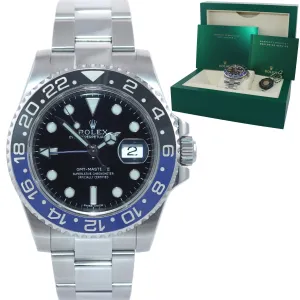2016 Rolex GMT Master II 116710 BLNR Steel Ceramic Batman Blue Watch Box