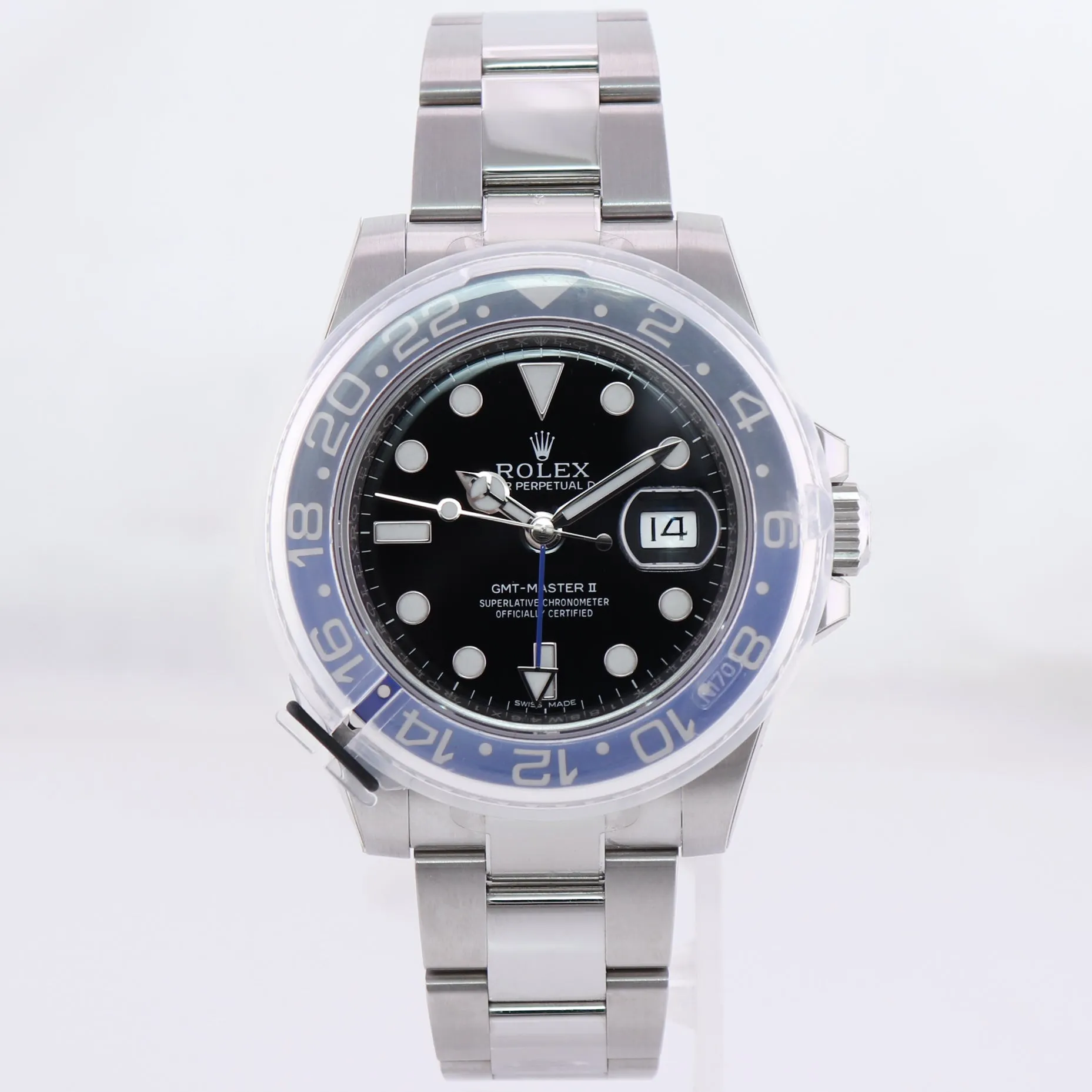 2018 NEW STICKERS PAPERS Rolex GMT Master Blue 116710 BLNR Ceramic Batman Watch