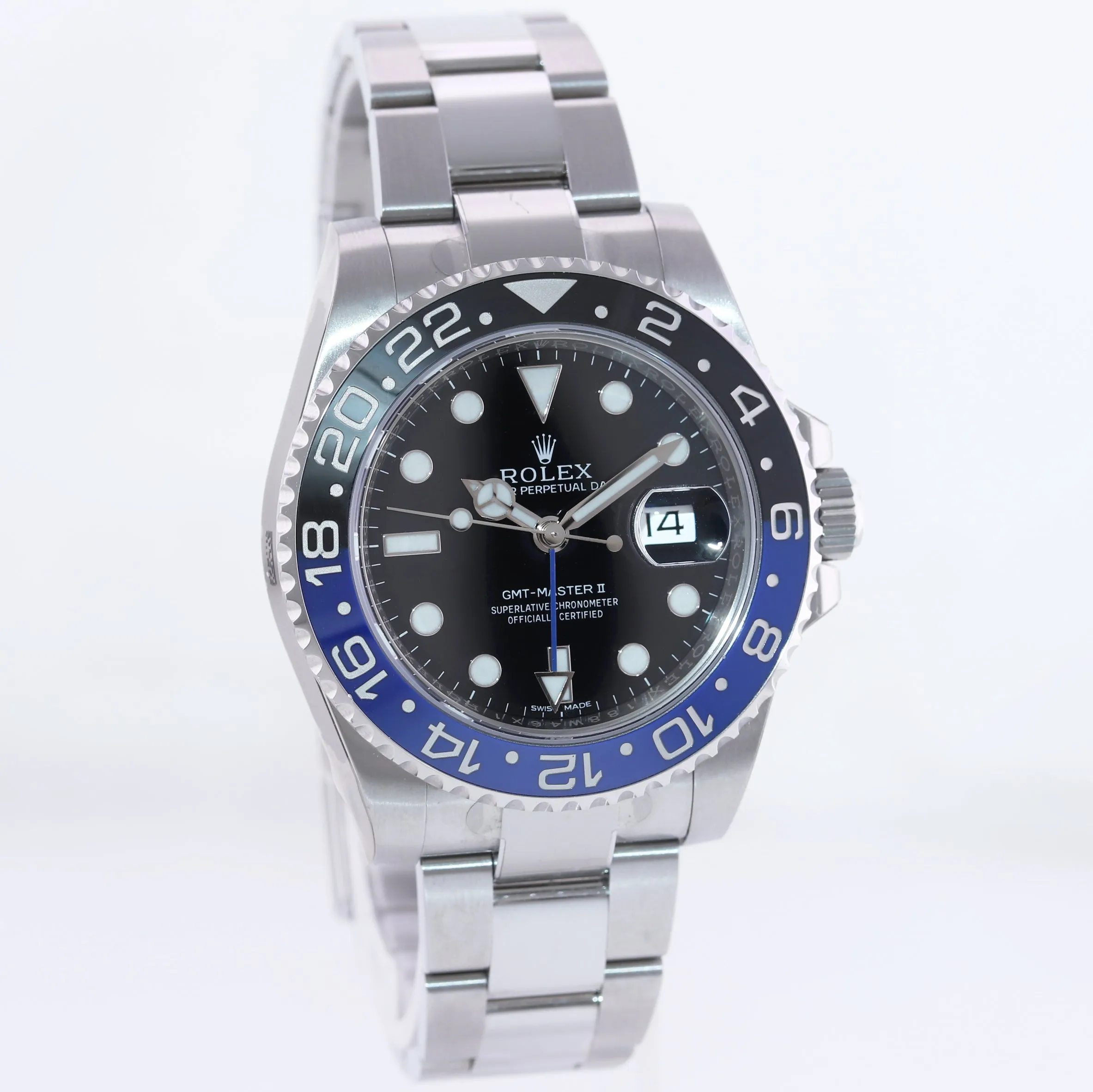 2018 NEW STICKERS PAPERS Rolex GMT Master Blue 116710 BLNR Ceramic Batman Watch