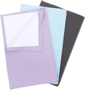 3 PCS Jewelry Cleaning Cloth, Multi-Layer Large Polishing Cloth, Silver Polishing Cloth Soft Jewelry Polishing Cloth for Gold, Silver and Platinum Jewelry (Blue, Purple, Gray, 10"  12")