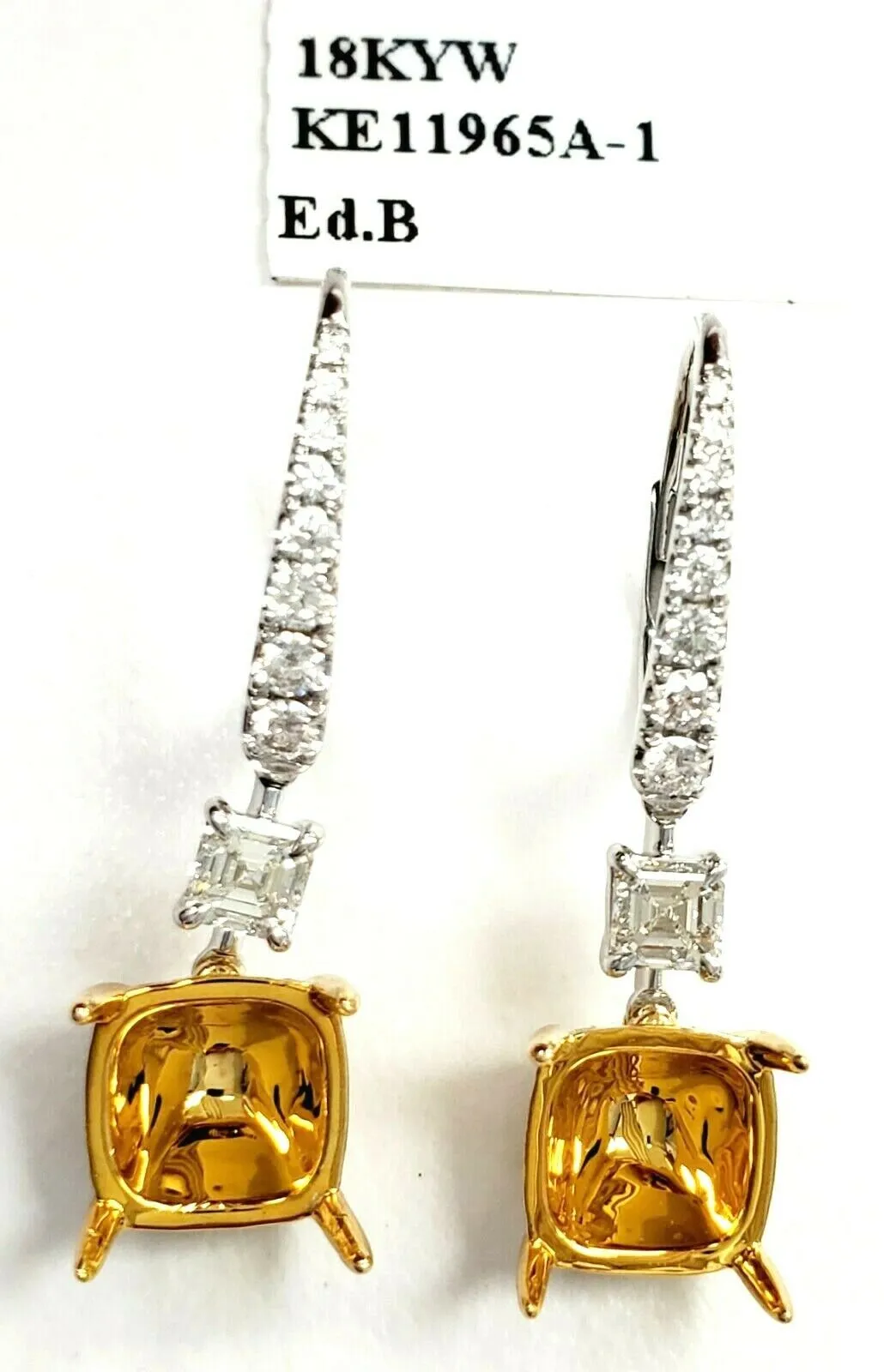 8 CT Drop Earrings Natural Yellow Color Diamonds Pair Cushion Cut GIA Certified