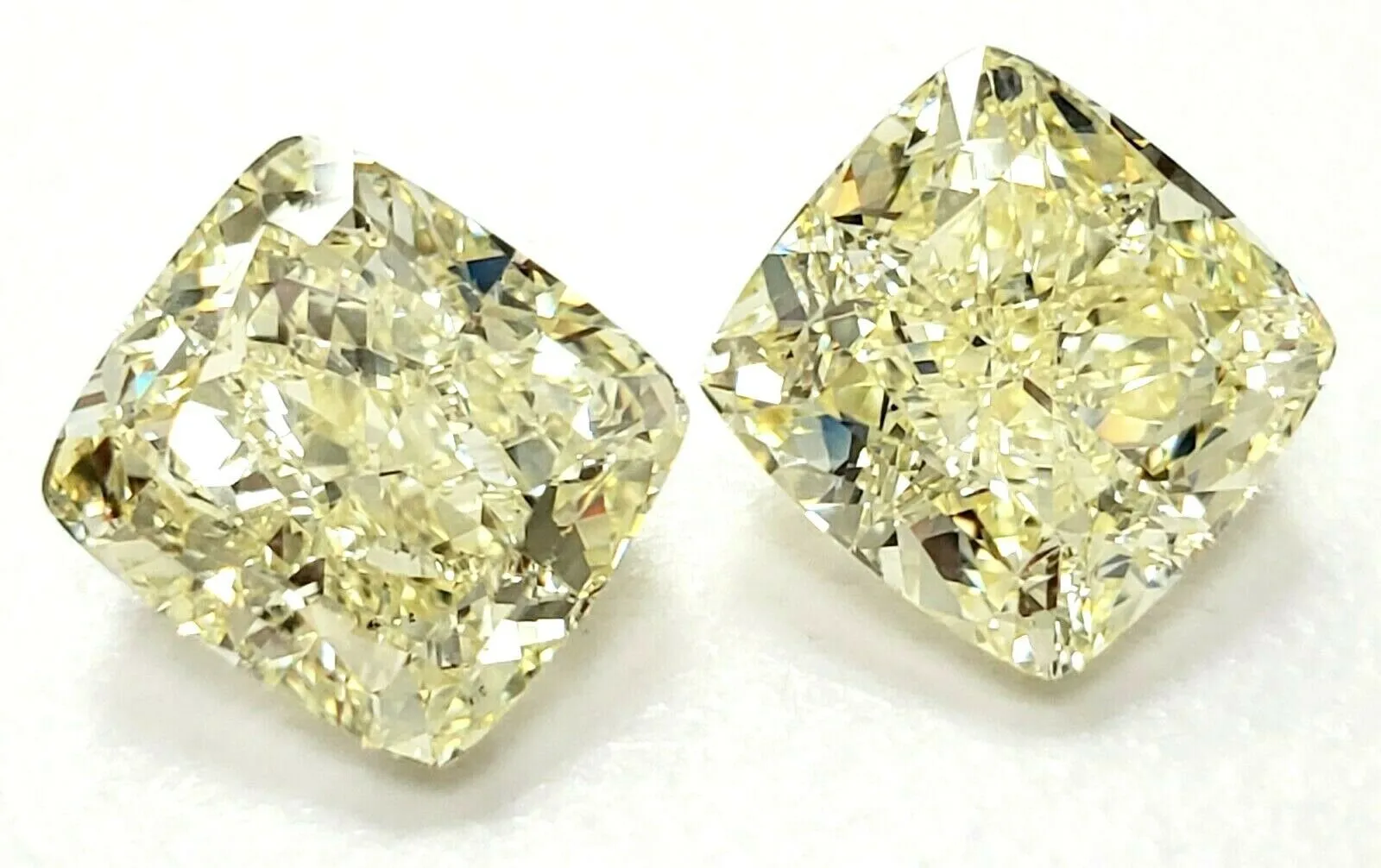 8 CT Drop Earrings Natural Yellow Color Diamonds Pair Cushion Cut GIA Certified