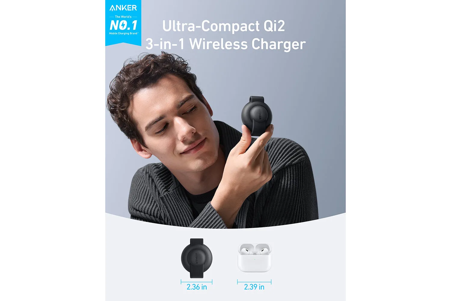 Anker MagGo 3-in-1 Wireless Charging Pad | Black