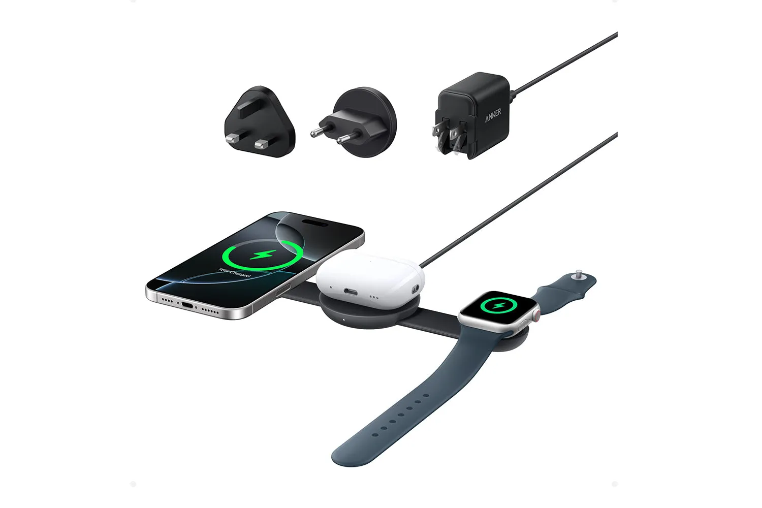 Anker MagGo 3-in-1 Wireless Charging Pad | Black
