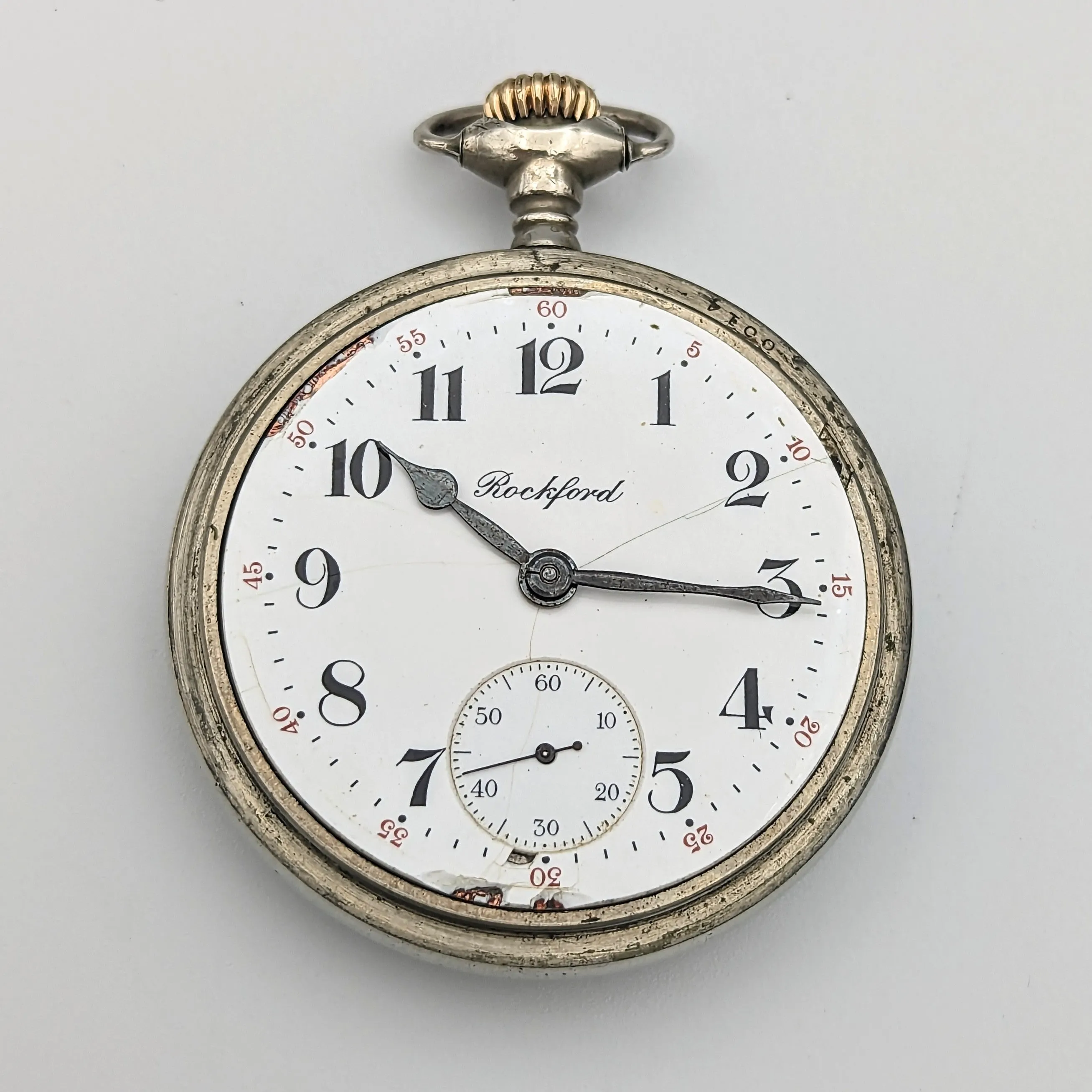 Antique 1910 ROCKFORD Pocket Watch Size 18s Grade 935 17 Jewels Pocket Watch