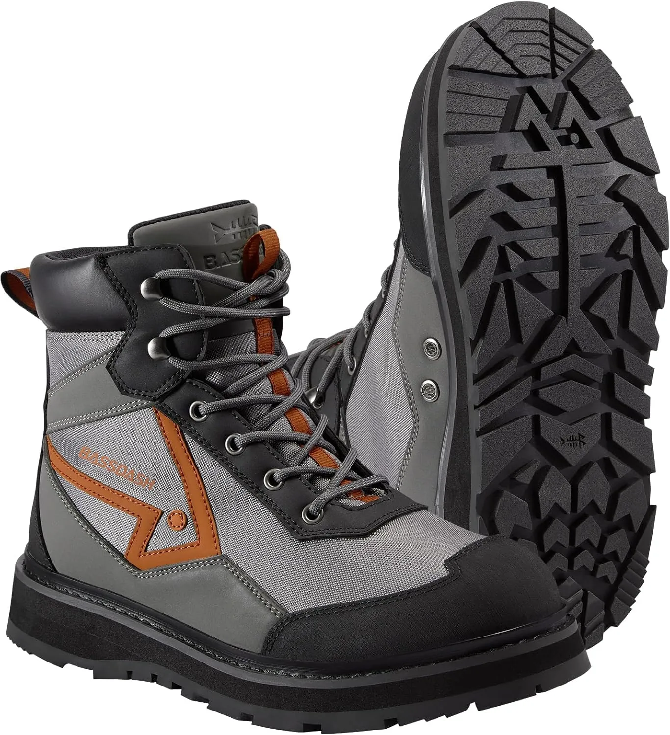 BASSDASH Mens Wading Boots Lightweight Anti-Slip Rubber Sole Fly Fishing Wading Shoes