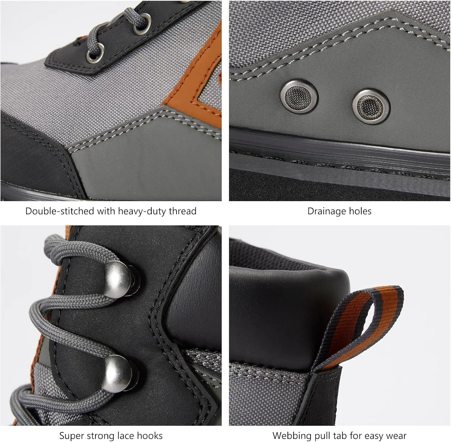 BASSDASH Mens Wading Boots Lightweight Anti-Slip Rubber Sole Fly Fishing Wading Shoes