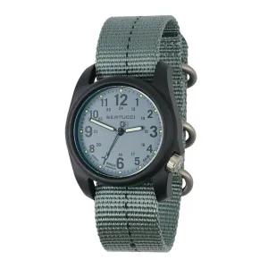 Bertucci Unisex DX3 Plus Black Dial Vintage Drab Dash Line Nylon Band Watch - 11108