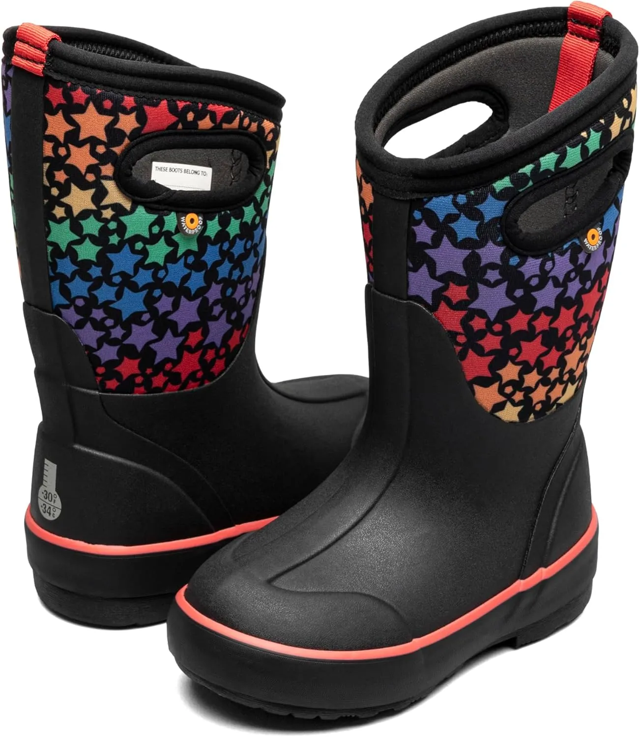 BOGS Unisex-Child Classic Ii-Rainbow Stars (Toddler/Little Big Kid) Rain Boot