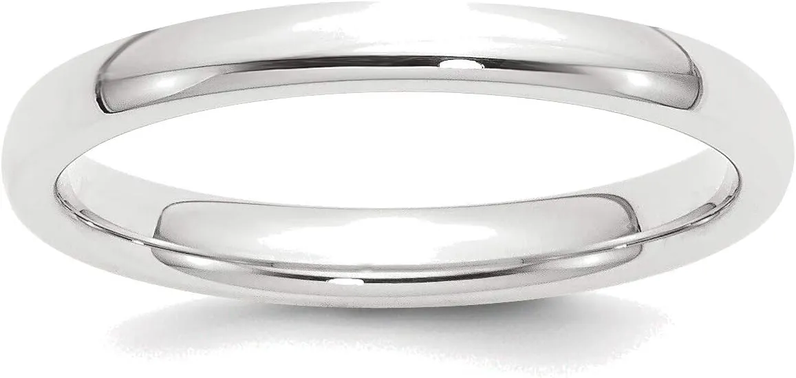 Bonyak Jewelry Platinum 2.5mm Comfort-Fit Wedding Band Size 5.5 Striking