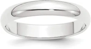 Bonyak Jewelry Platinum 4mm Half Round Wedding Band Size 12 Precious