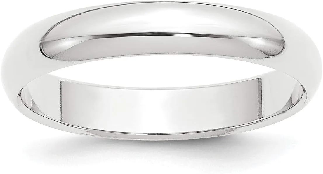 Bonyak Jewelry Platinum 4mm Half Round Wedding Band Size 12 Precious