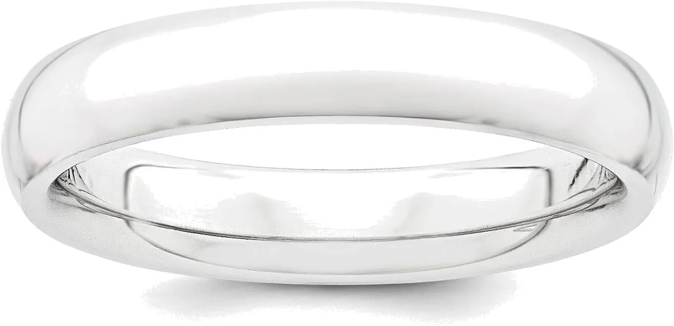 Bonyak Jewelry Platinum 4mm Lightweight Comfort-Fit Wedding Band Size 6.5 Chic