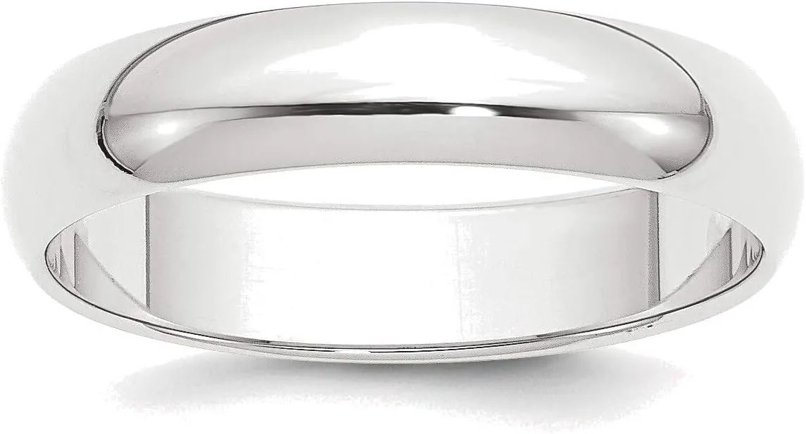 Bonyak Jewelry Platinum 5mm Half Round Featherweight Wedding Band Size 9.5 Impeccable