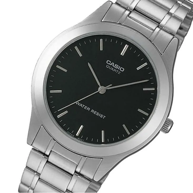 Casio Classic Stainless Steel Black Dial Men's  Watch - MTP1128A-1A