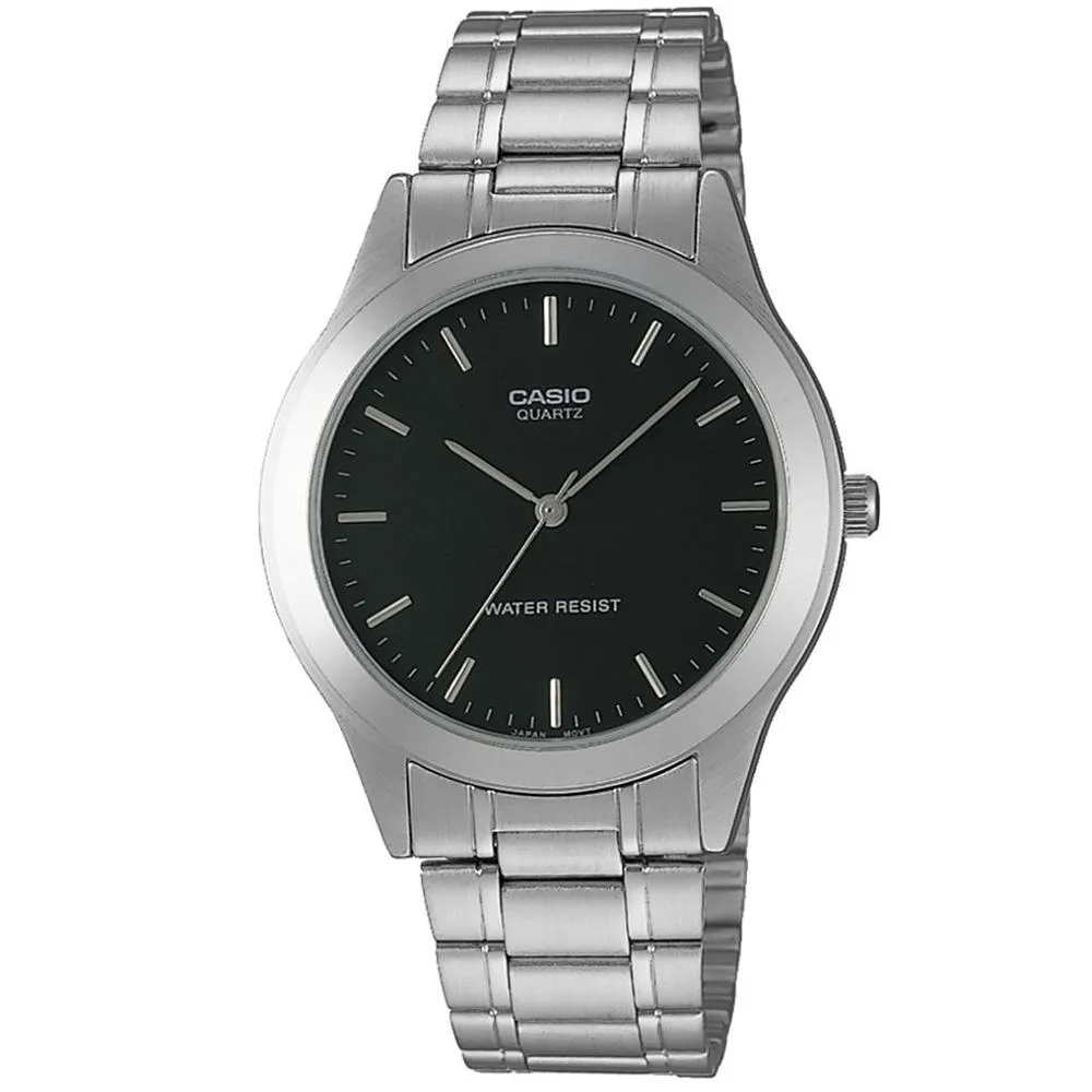 Casio Classic Stainless Steel Black Dial Men's  Watch - MTP1128A-1A