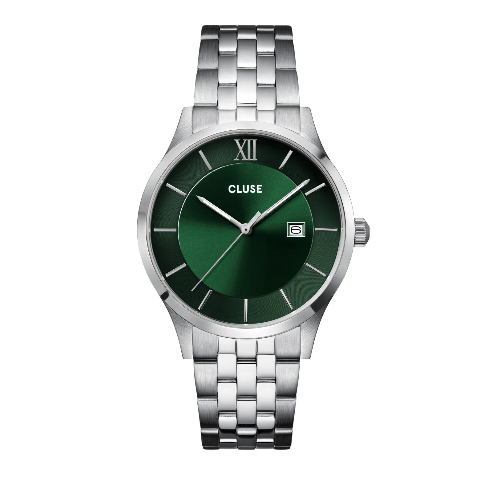 CLUSE Mens Aravis Green Steel Link Watch CW22702