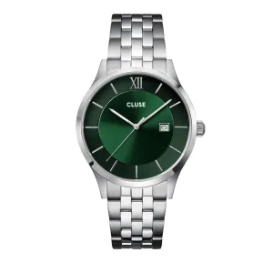 CLUSE Mens Aravis Green Steel Link Watch CW22702