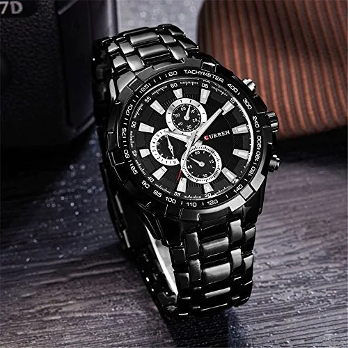 CURREN Watches Men,Sports Waterproof Stainless Steel Quartz Wrist Watch for Men and Boys