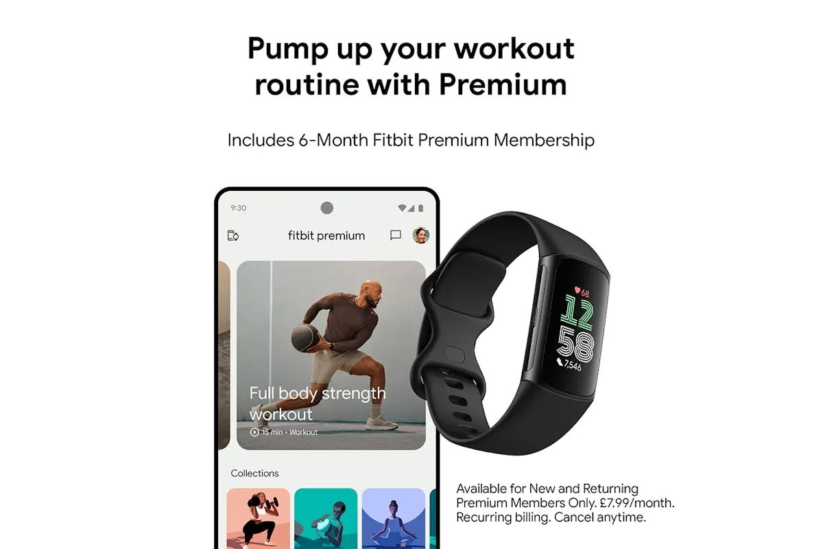 Fitbit Charge 6 Fitness Tracker | Obsidian/Black
