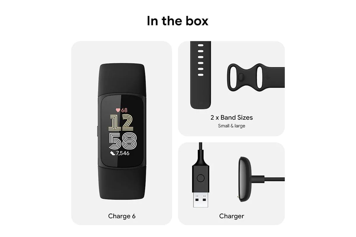 Fitbit Charge 6 Fitness Tracker | Obsidian/Black