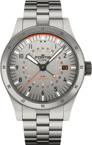 Fortis Flieger F-43 Triple-GMT Titanium