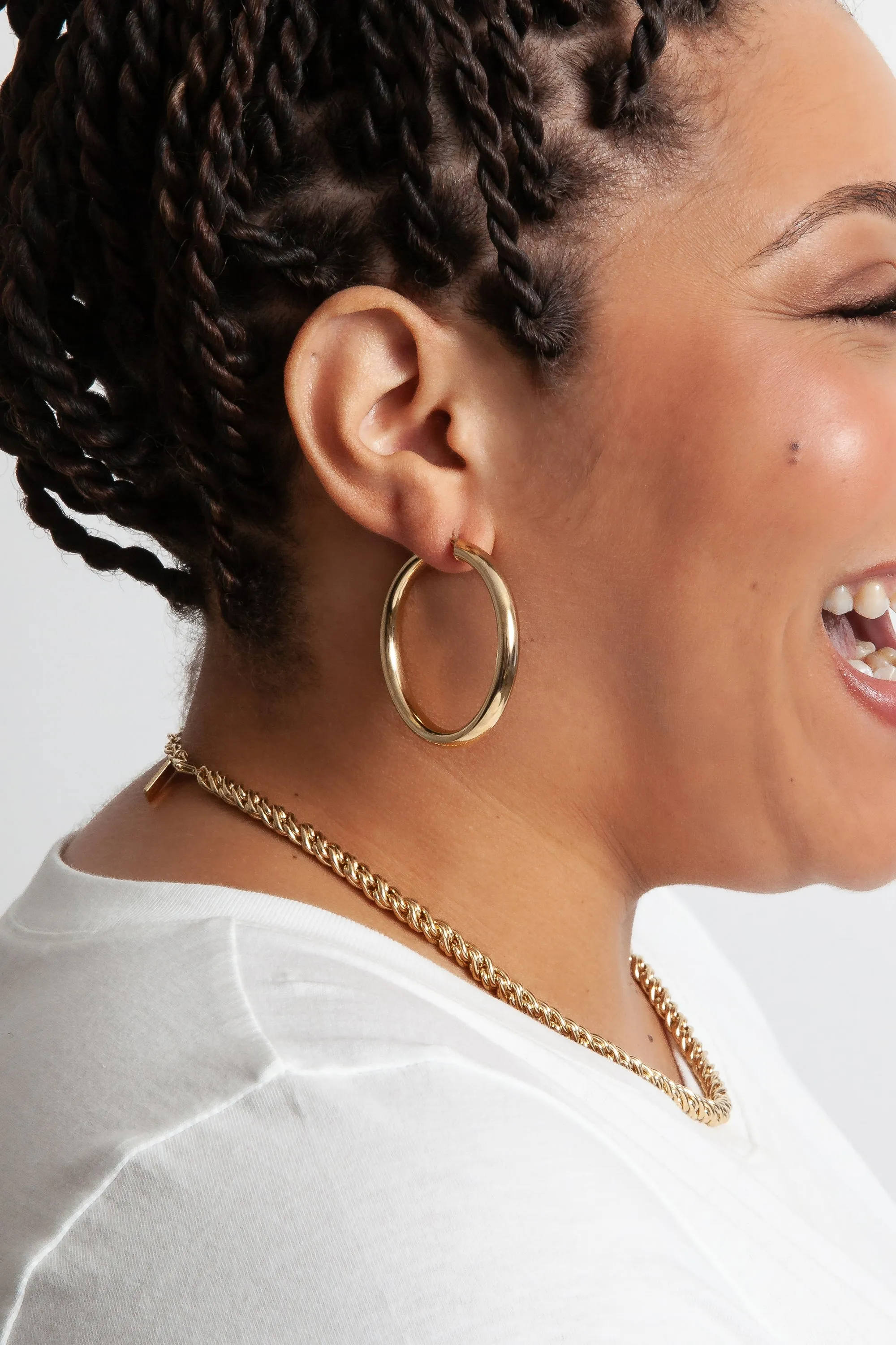 Freda Hoops in Gold