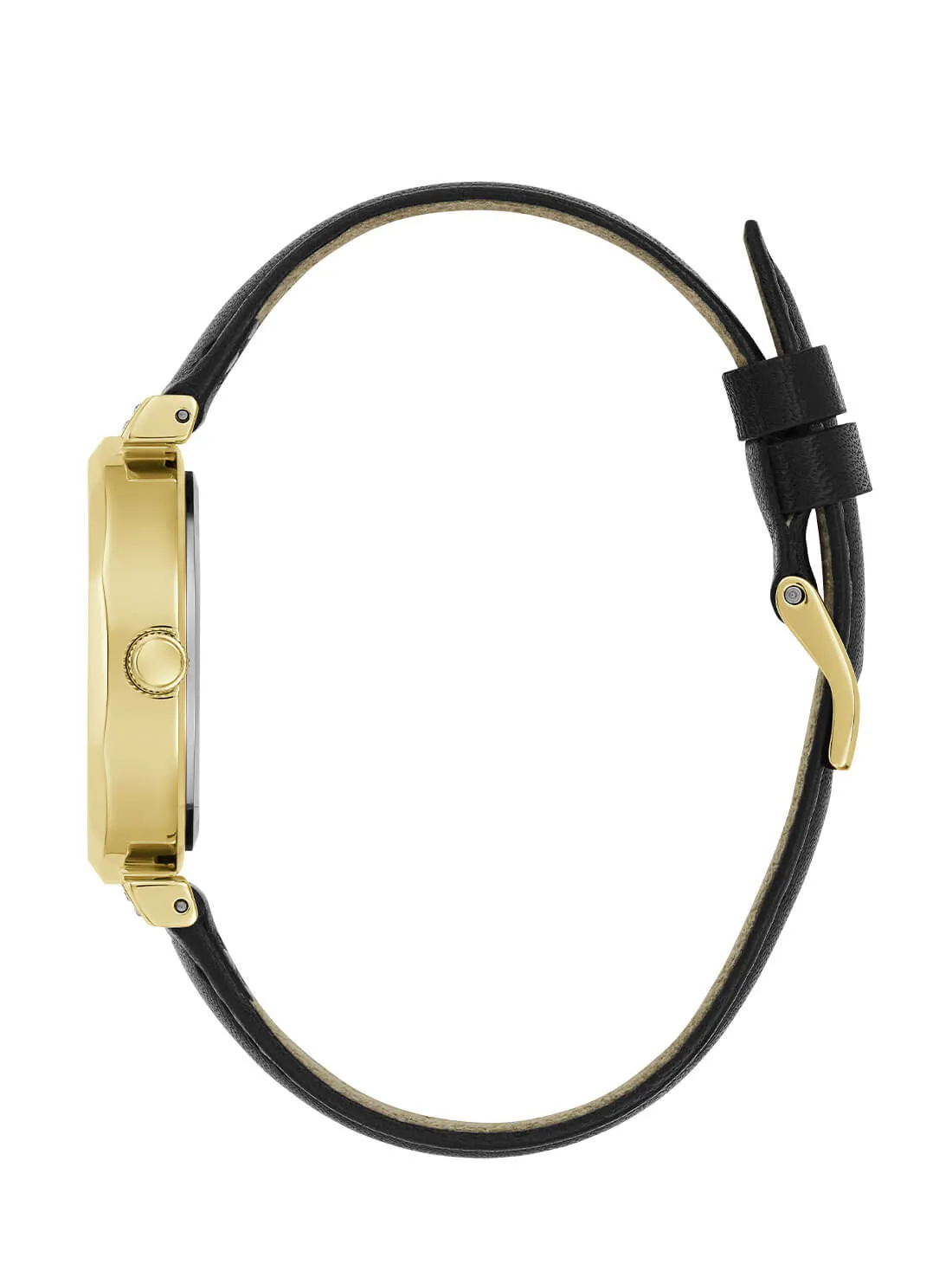 Gold Rumour Black Leather Watch