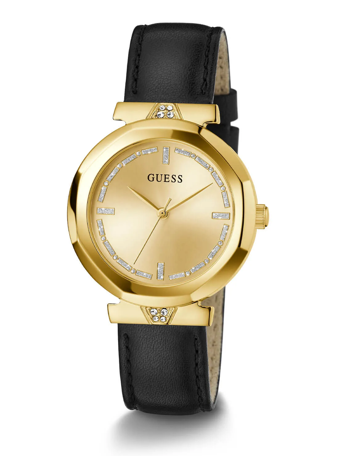 Gold Rumour Black Leather Watch