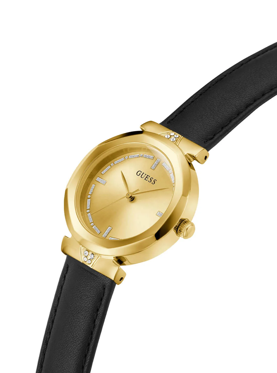 Gold Rumour Black Leather Watch