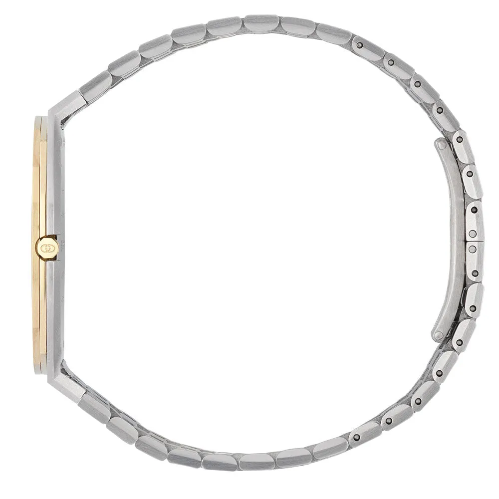 Gucci 25H 34mm Gold Dial Gold Plated Stainless Steel Watch YA163403