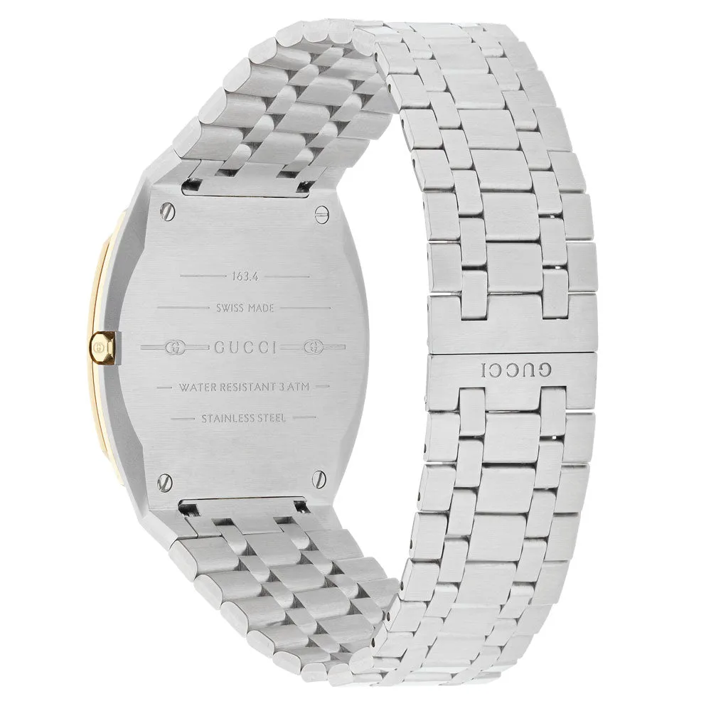 Gucci 25H 34mm Gold Dial Gold Plated Stainless Steel Watch YA163403