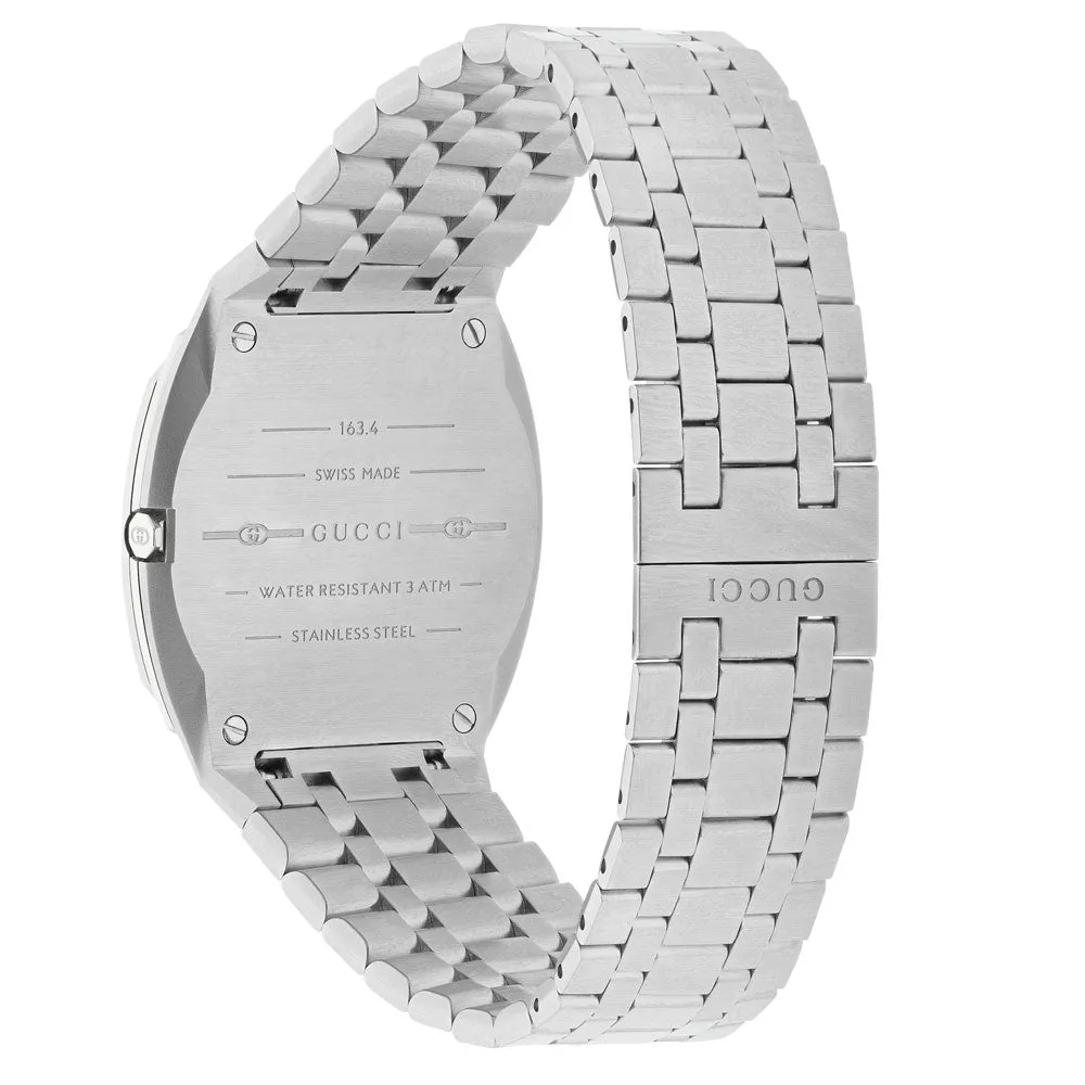 Gucci 25H 38mm Silver Dial Stainless Steel Watch YA163407