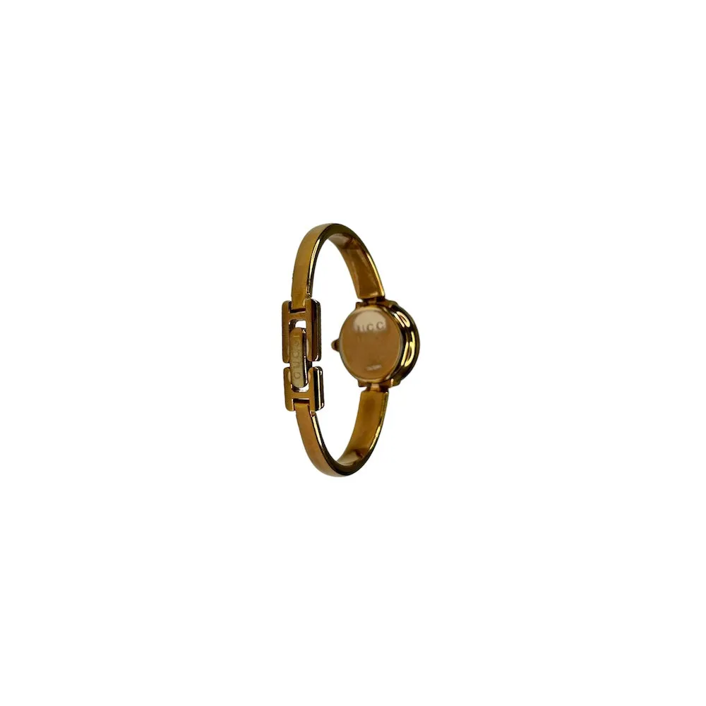 GUCCI GOLD-TONED 1400L OPAL STEEL QUARTZ WATCH