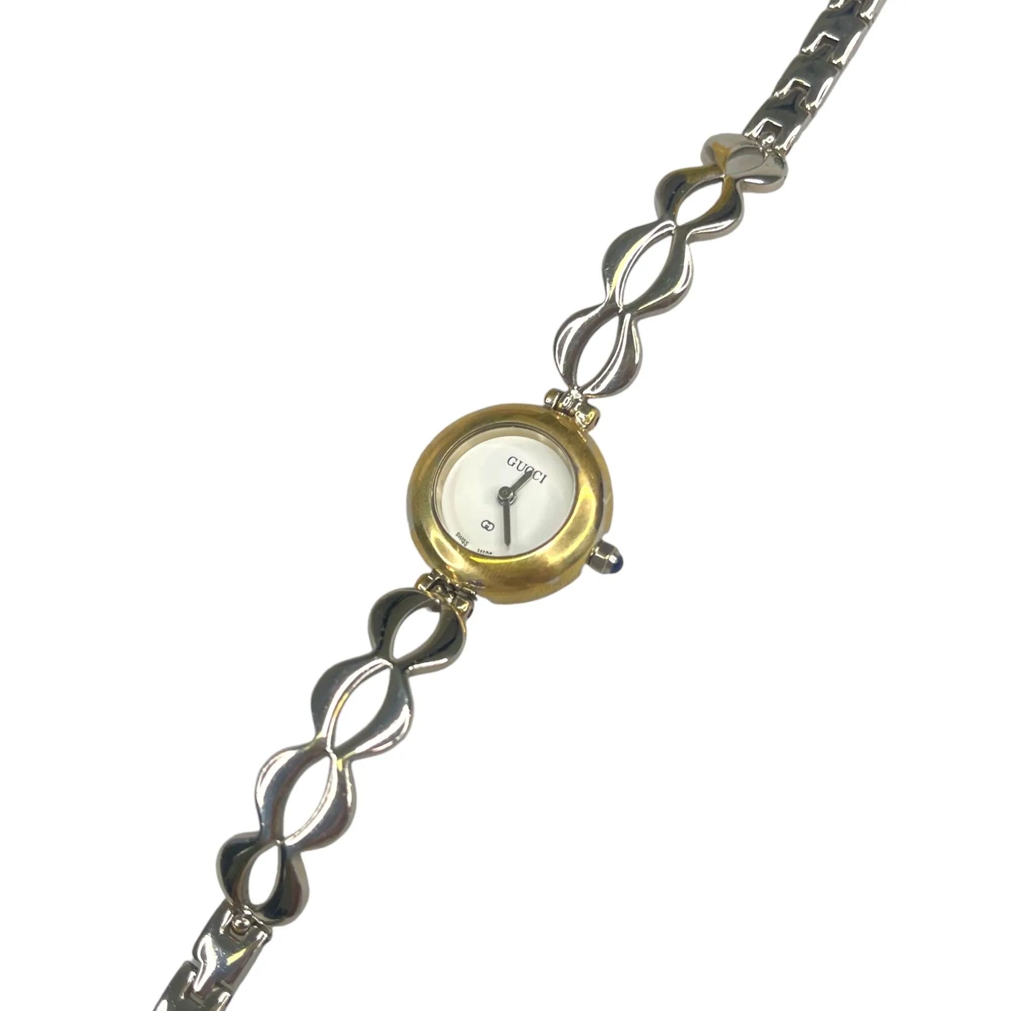 GUCCI GOLD/SILVER CIRCLE PATTERN WATCH