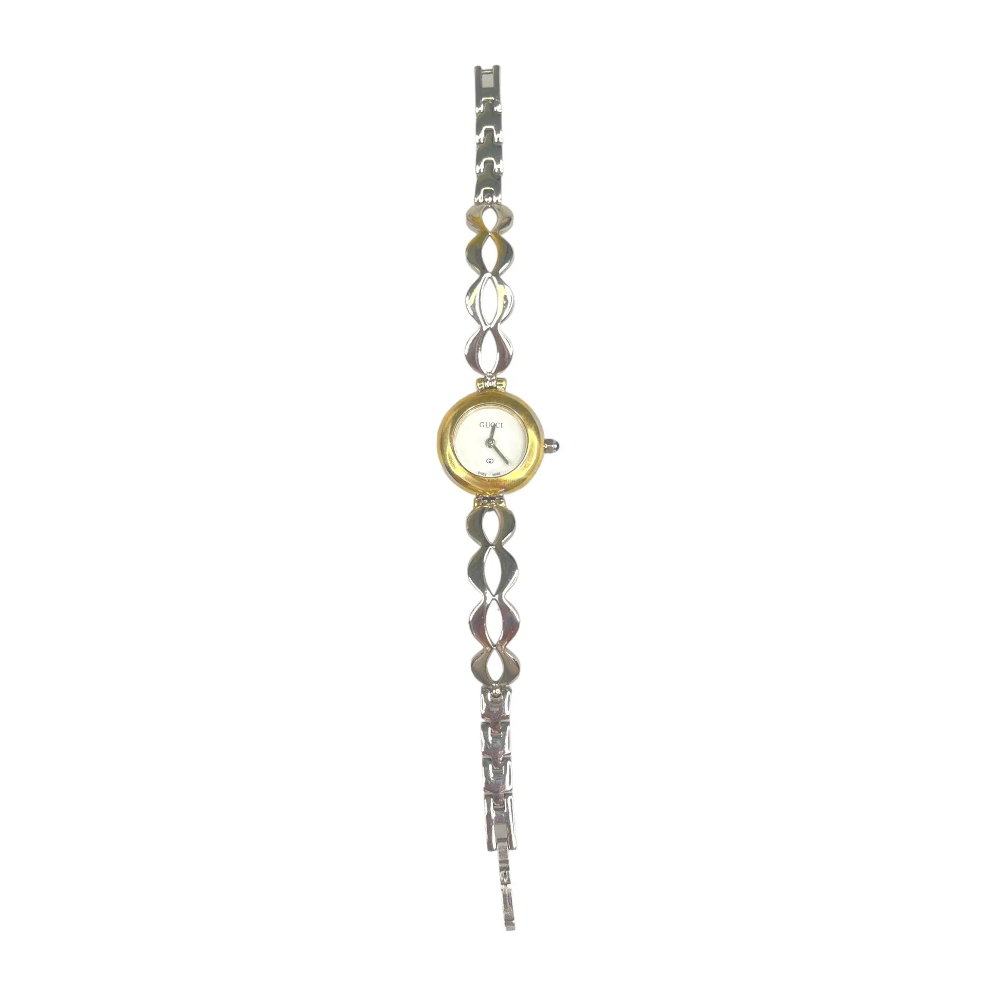 GUCCI GOLD/SILVER CIRCLE PATTERN WATCH