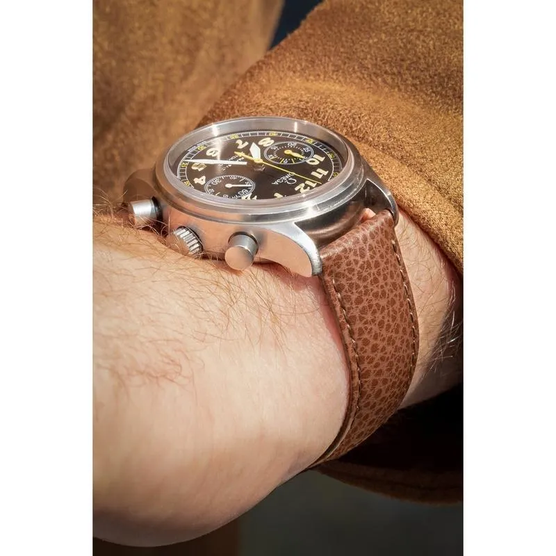 Hirsch KANSAS Buffalo Embossed Calf Leather in GOLD BROWN
