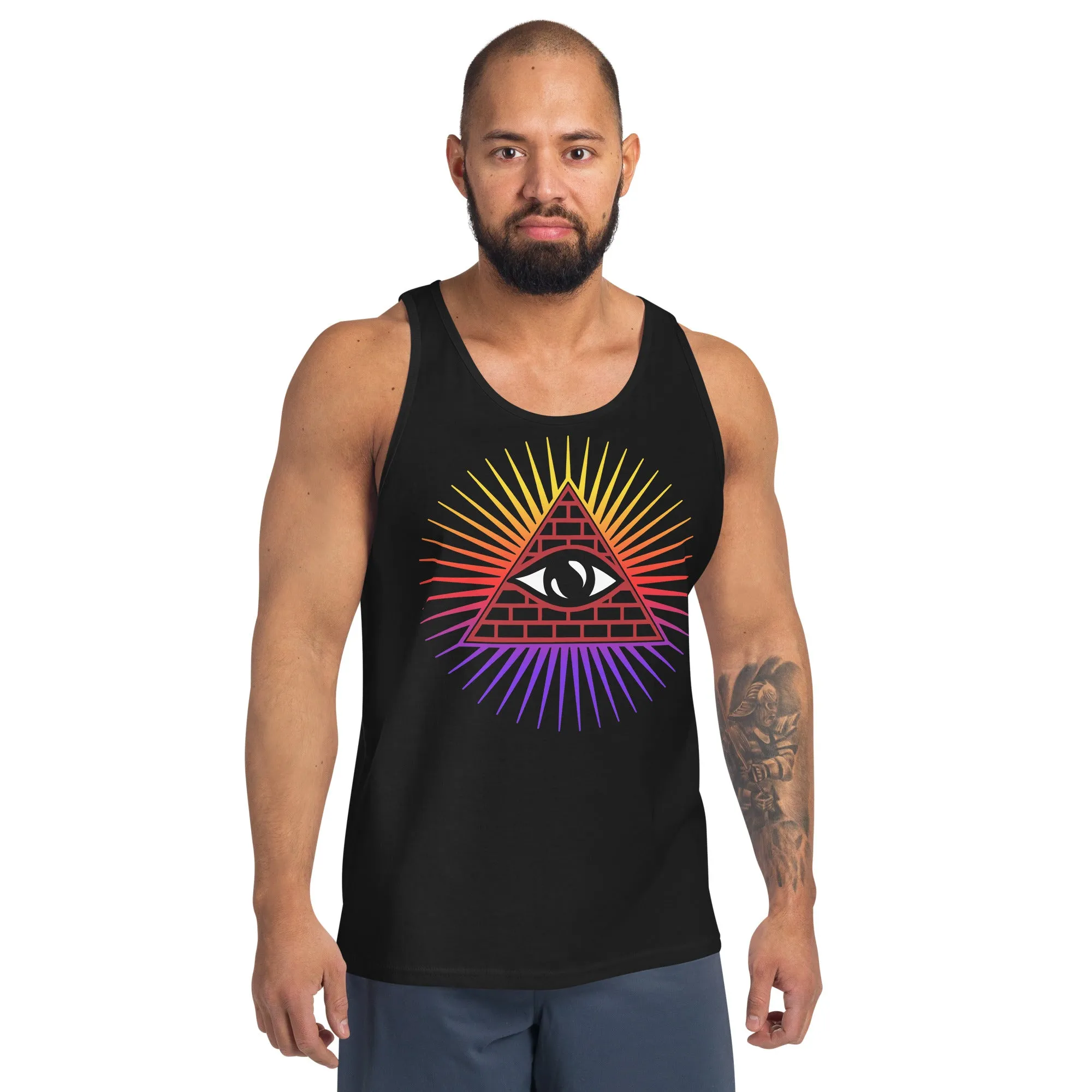 Illuminati All Seeing Psychic Eye Color Aura Men's Tank Top