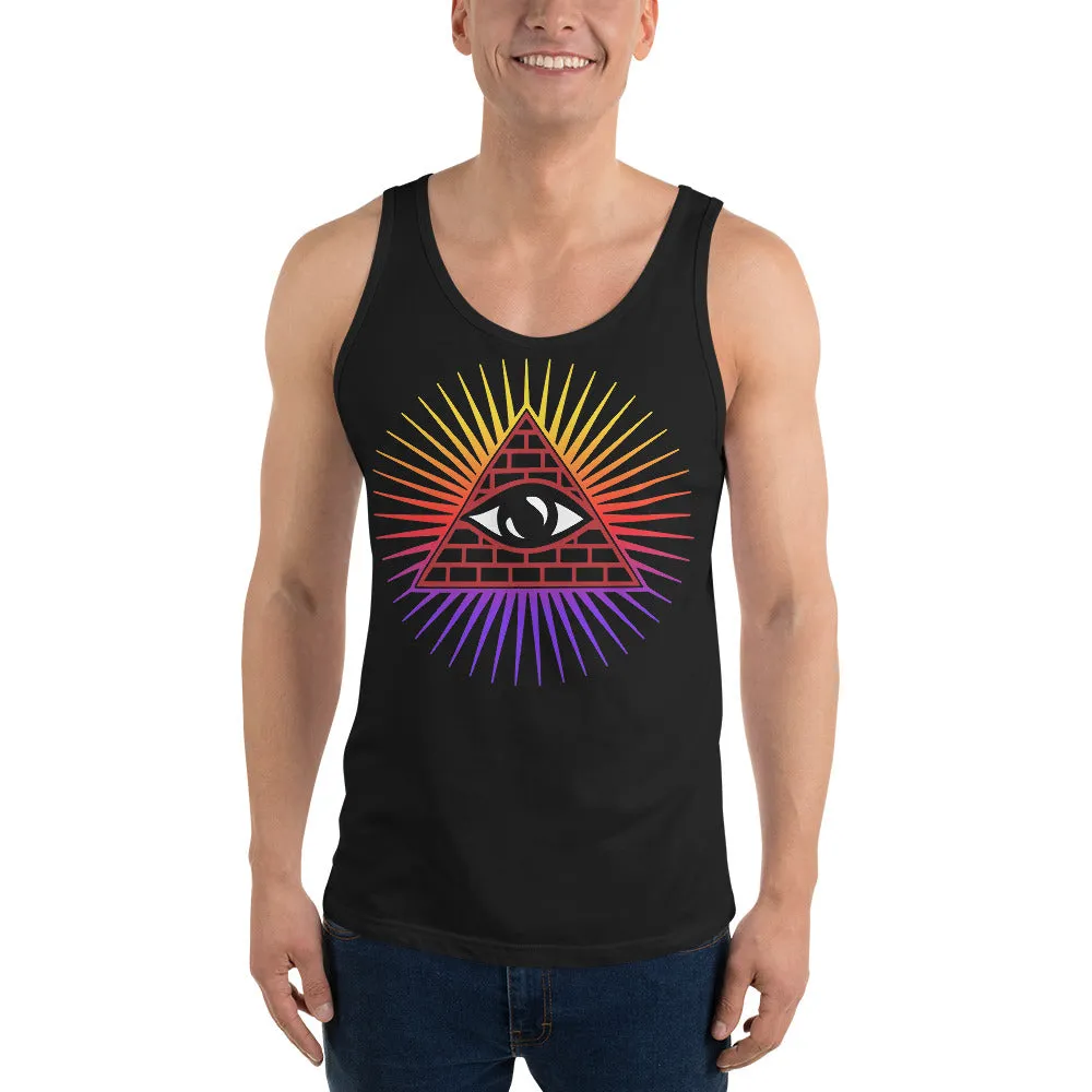 Illuminati All Seeing Psychic Eye Color Aura Men's Tank Top