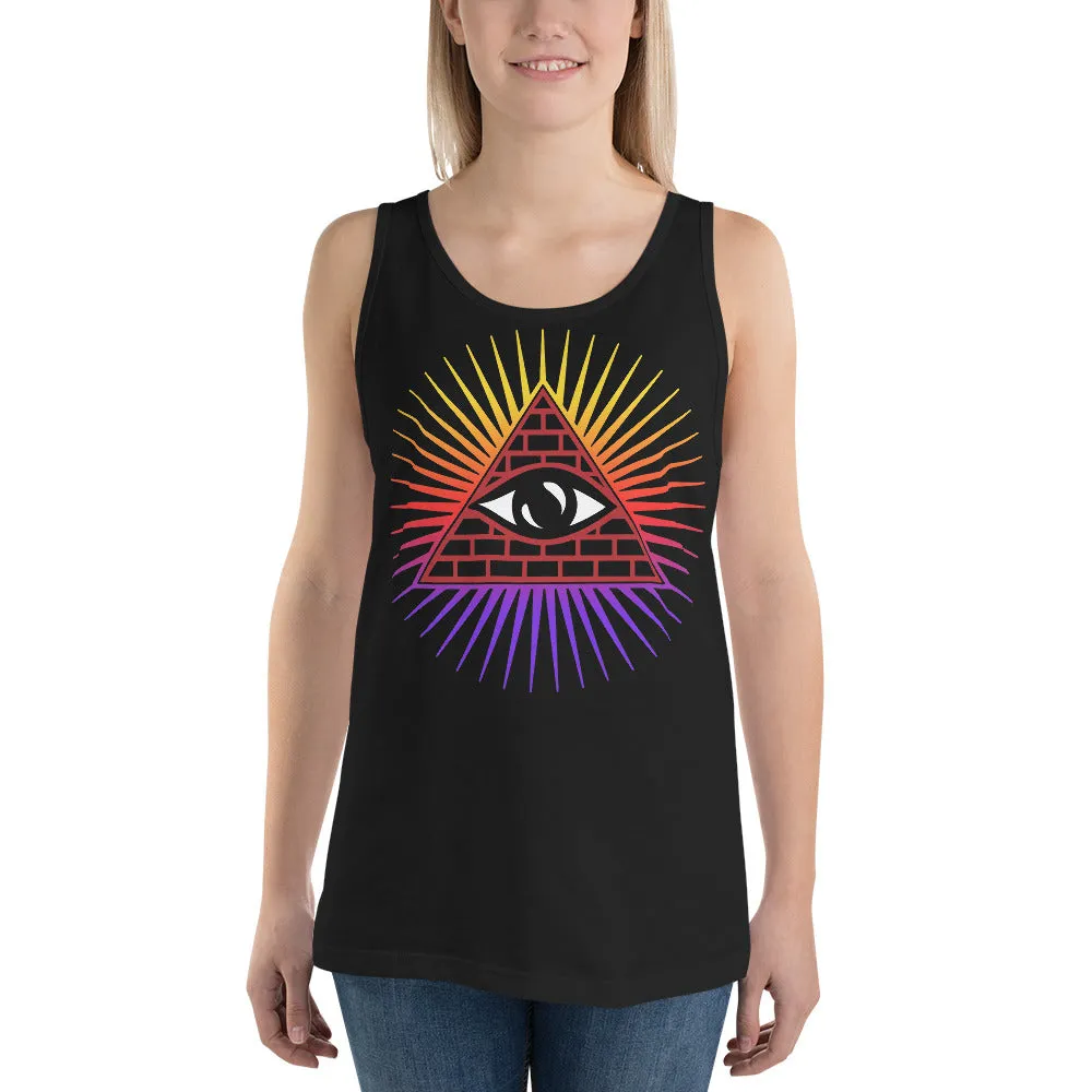 Illuminati All Seeing Psychic Eye Color Aura Men's Tank Top
