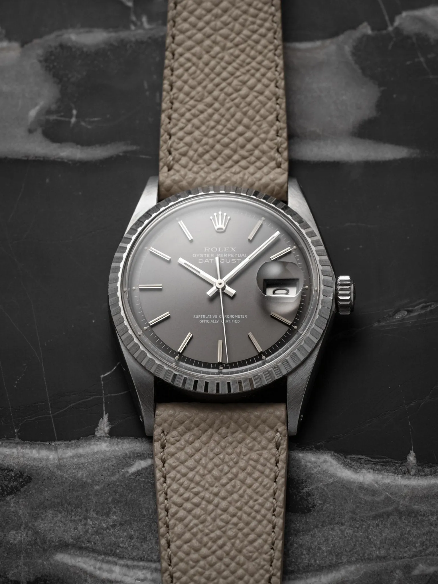 Khaki Textured Calfskin