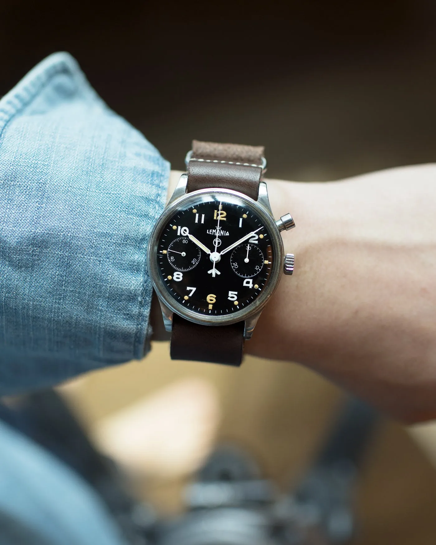 Lemania Series 2 Royal Navy Monopusher Chronograph